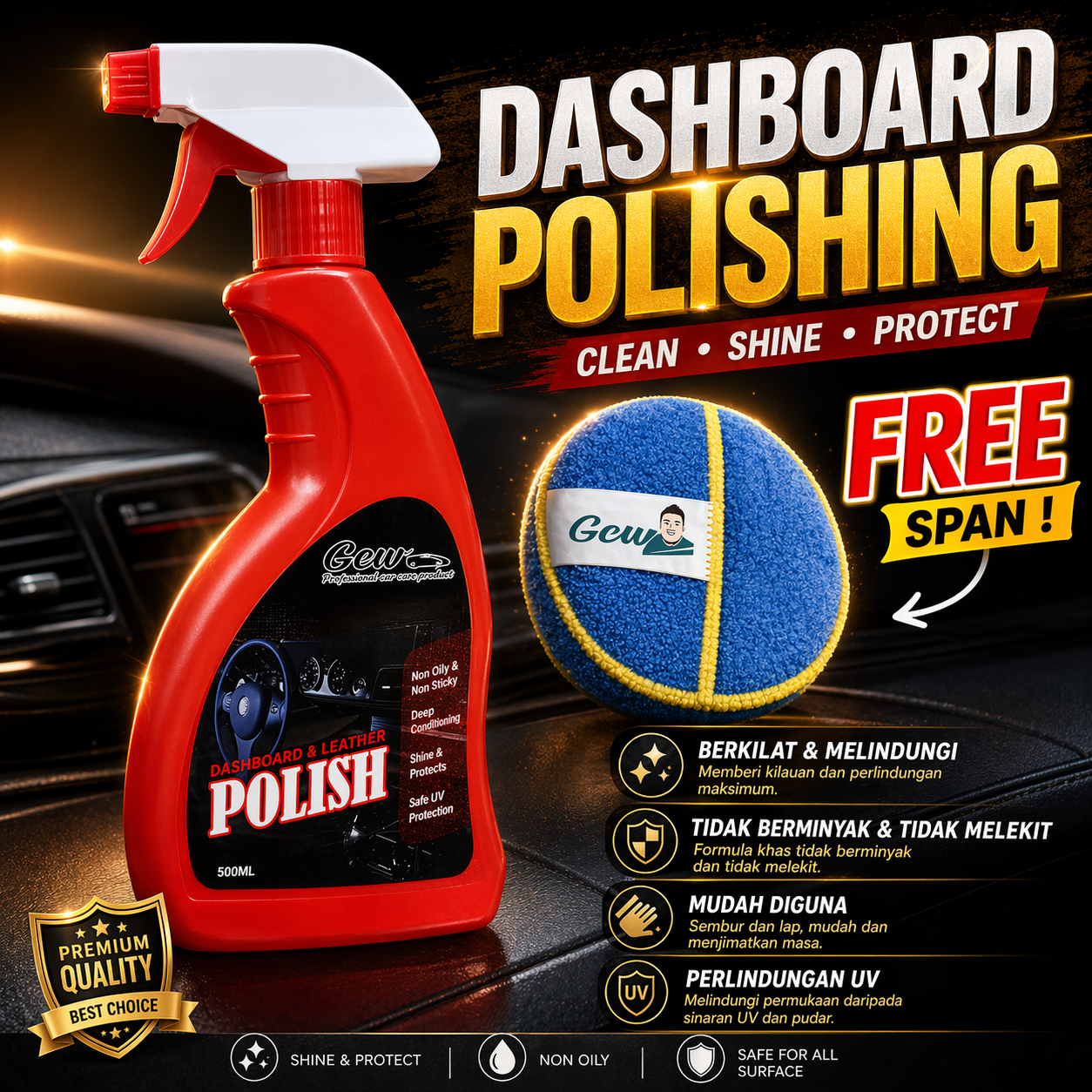 GCW Dashboard and leather Polishing