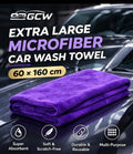 GCW Extra Large Microfiber Car Wash Towel 60x160cm | Super Absorbent Drying Cloth | Car Detailing Towel