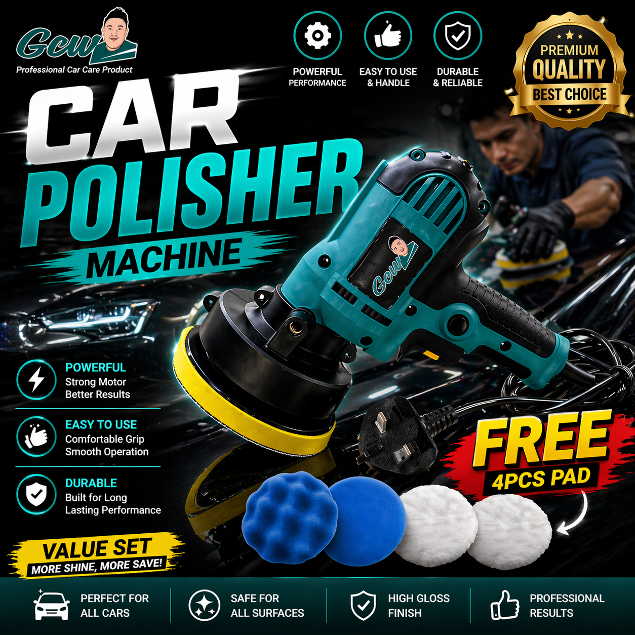 GCW Professional Electric Car Polishing Machine DIY