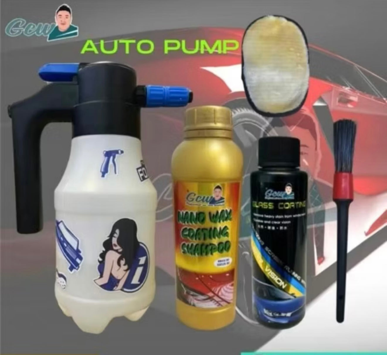 GCW Auto Pump With Nano Shampoo and Glass Coating
